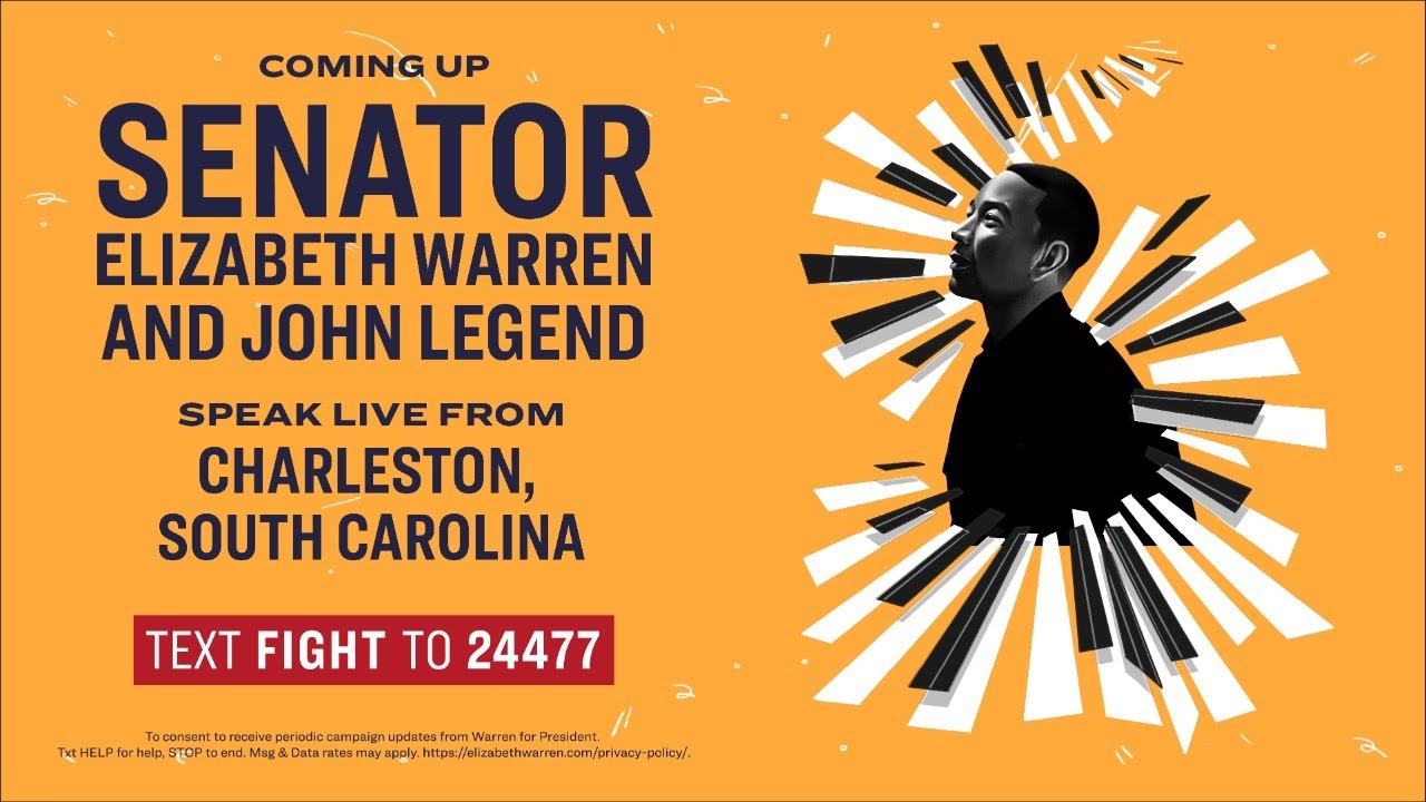 Senator Elizabeth Warren and John Legend speak live from Charleston, South Carolina