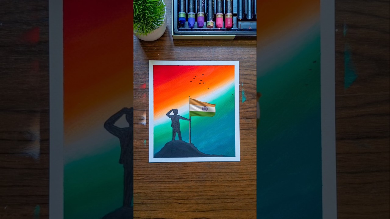 🇮🇳 INDEPENDENCE DAY Drawing | Oil Pastel Art 🎨