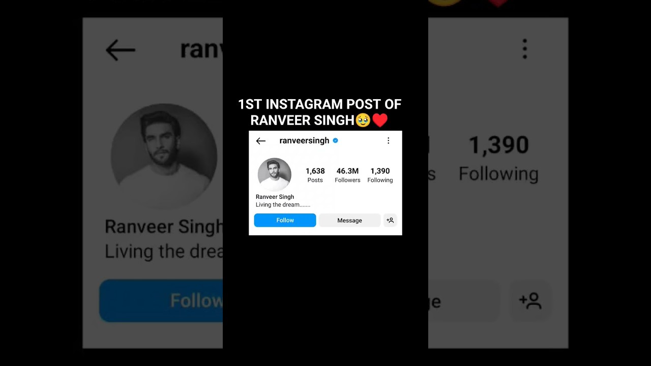 1ST INSTAGRAM POST OF RANVEER SINGH🥹&hearts;️#ranveersingh #bollywood #trending #viral #actor