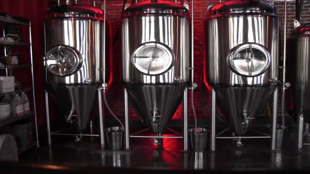 Industrial Building Renovated into Brew Pub Restaurant with New Commercial Furniture