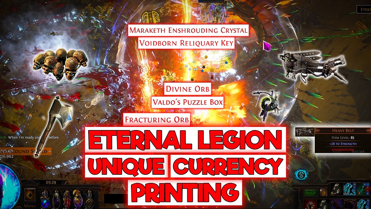 UNIQUE AND CURRENCY PRINTING WITH ETERNAL CONFLICT LEGION FARMING - POE 3.29 ALLFLAME