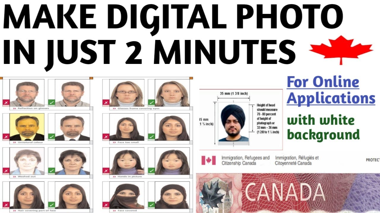 How to make a digital photo for online visa applications |🇨🇦 CANADA IMMIGRATION. @hundal22