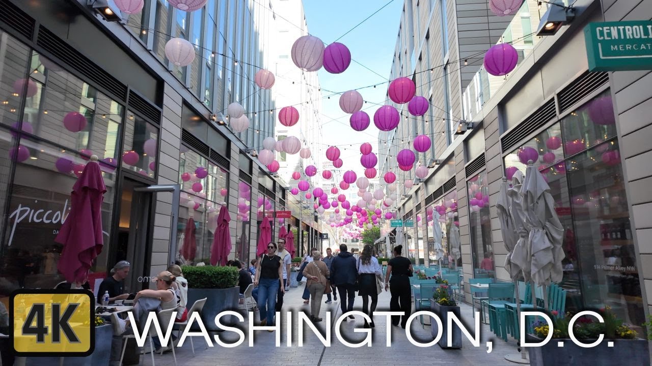 🇺🇸 Palmer Alley & CityCenterDC 🌃✨Things to do in Washington DC - 4K Urban Walk