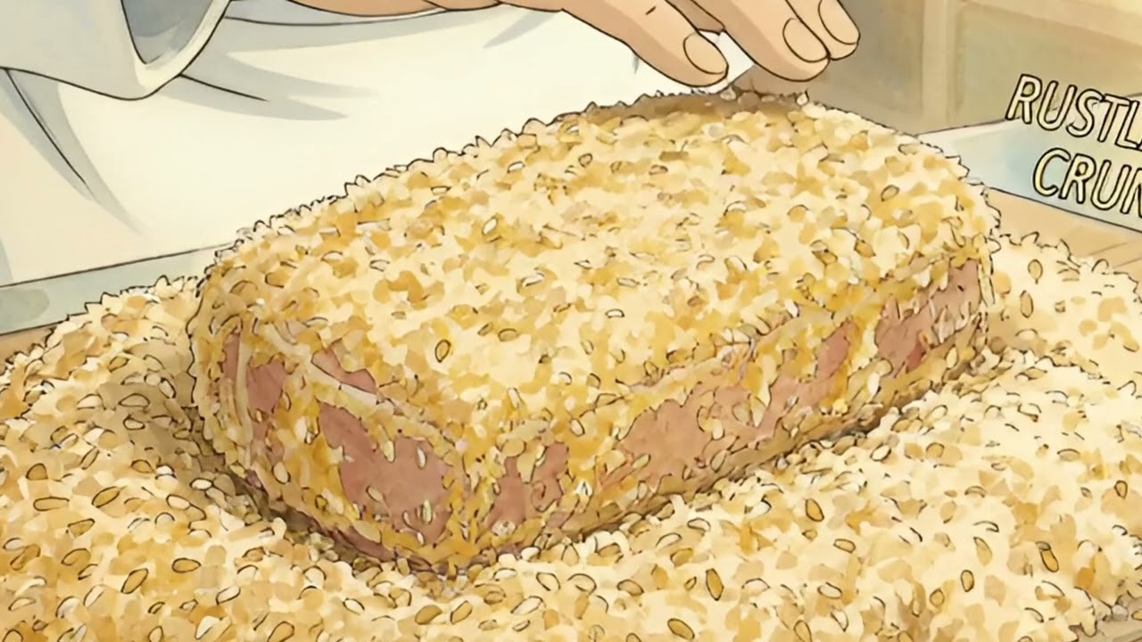 [ASMR] Late Night Katsudon for Your Tired Soul 🍛 Rainy Ghibli Style Animation | Cooking Sounds