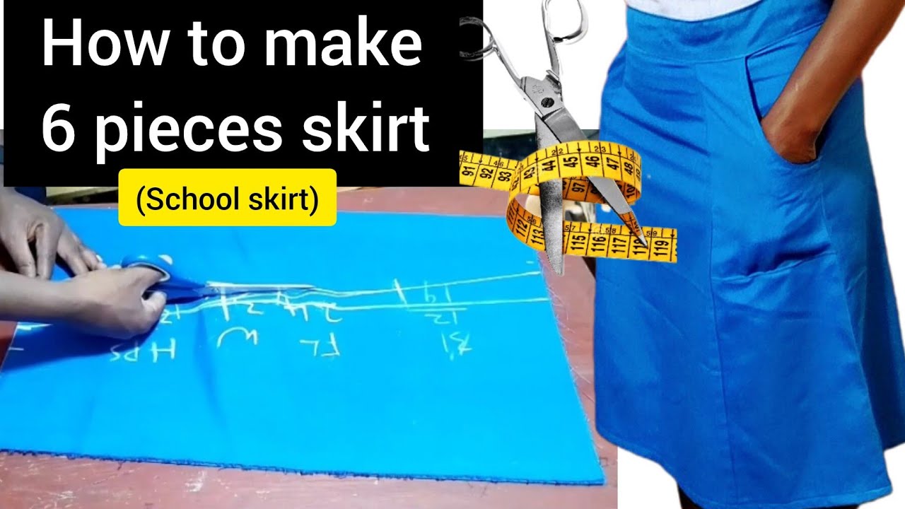 How to make a 6 pieces skirt - part 1(school skirt) @lukfashiondesignershub