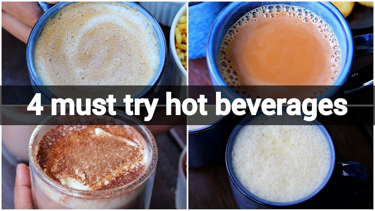 4 hot beverages recipes collection | indian hot drinks list | hot beverages menu