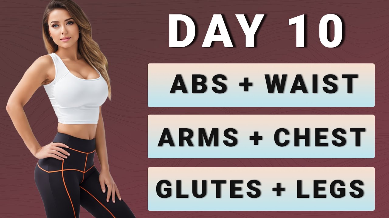 DAY 10: ARMS + ABS + WAIST + GLUTES + LEGS⚡ All Standing Fat Burning Workout ✨15-Day Transformation✨