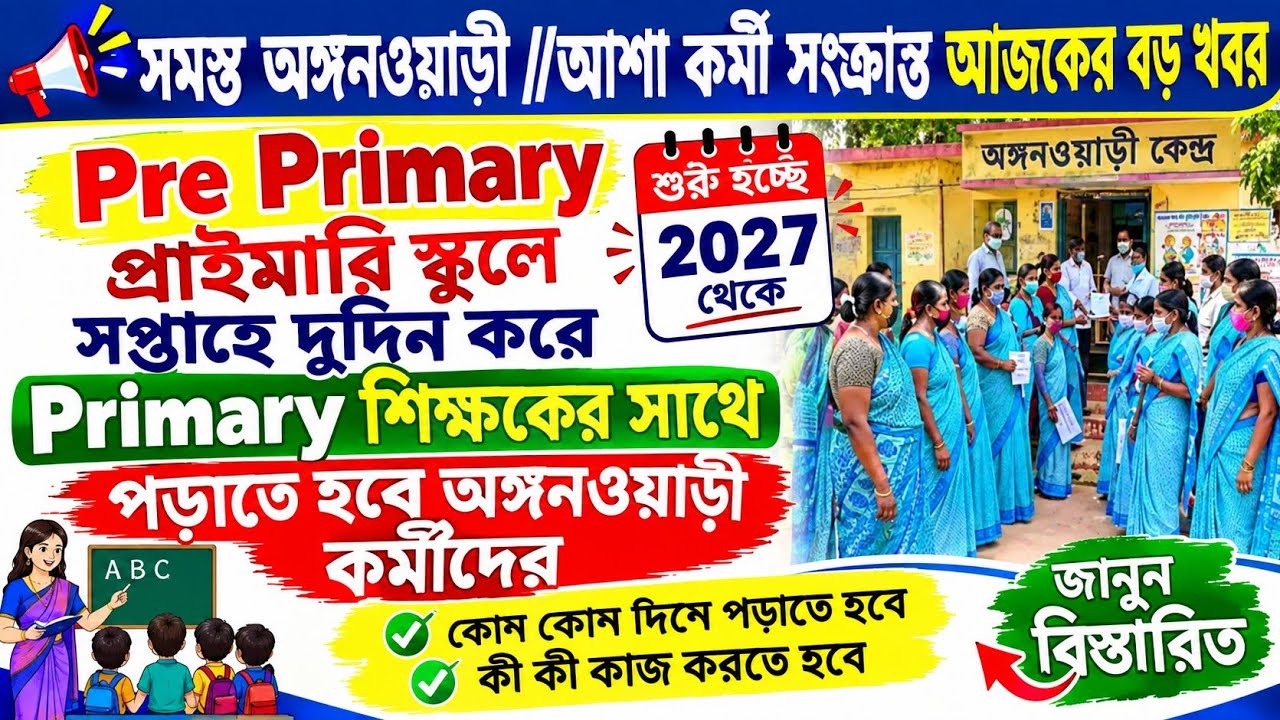 💥ICDS Workers এর জন্য বড় আপডেট! নভেম্বরের মাঝামাঝি থেকে Pre Primary Teacher এর সঙ্গে Training |👍