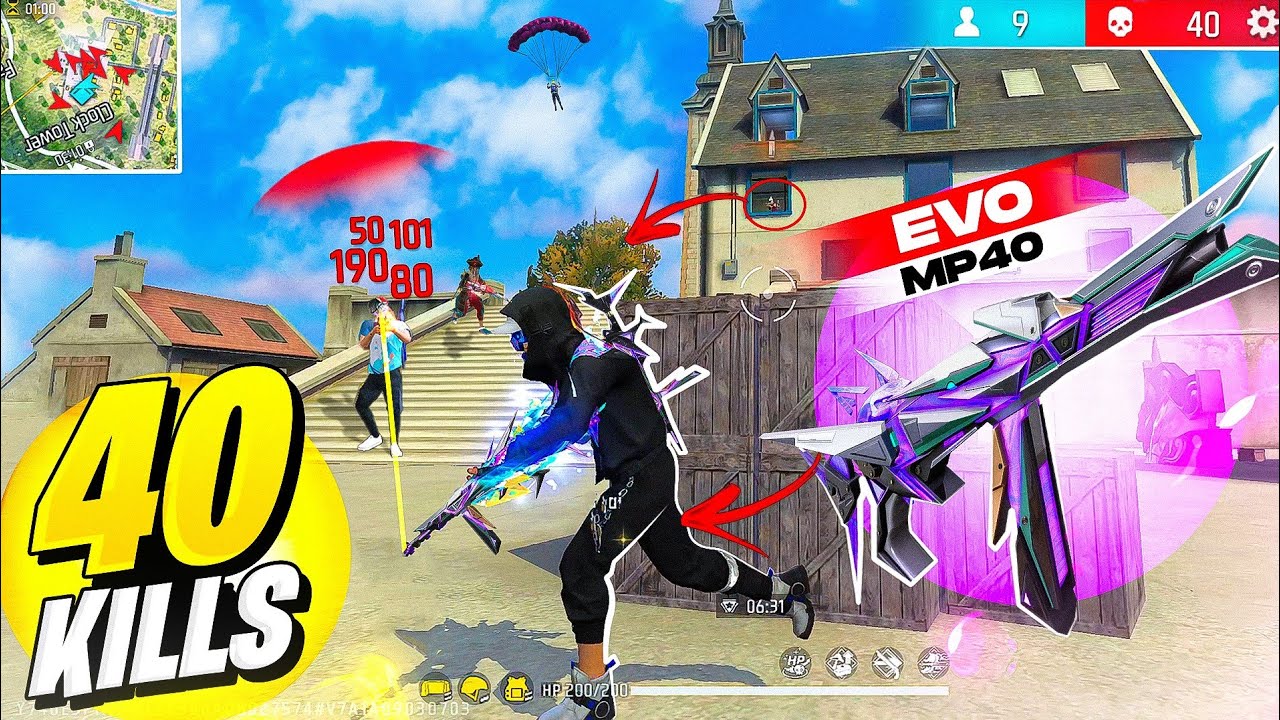 New Evo MP40 is Fire 🔥 EPIC Solo Vs Squad Gameplay 🤯 Free Fire Max