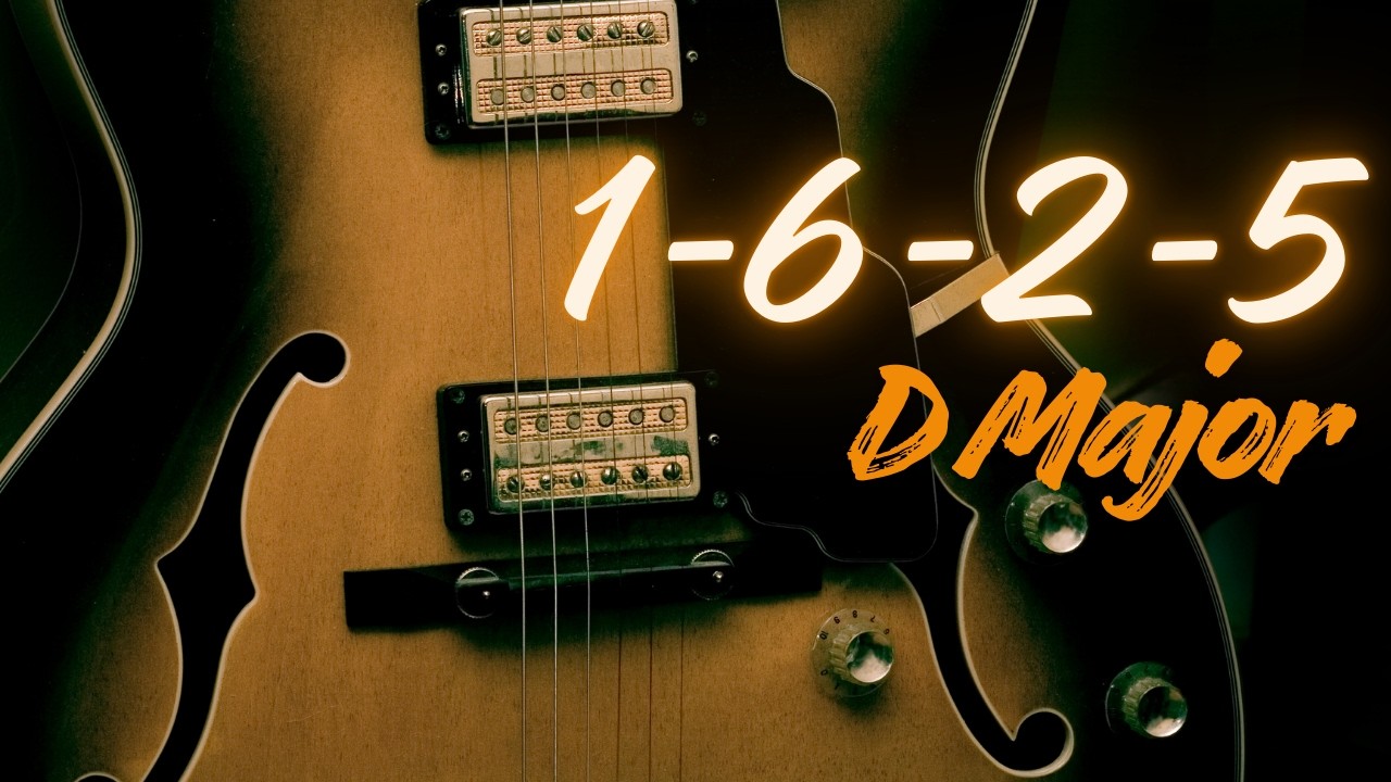I-vi-ii-V D Major | Bossa Nova Feel Jazz Guitar Backing Jam Track | 80 BPM | 4/4 Time
