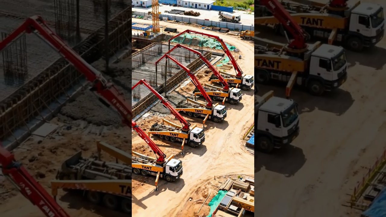 The pump truck is pumping concrete？ 
