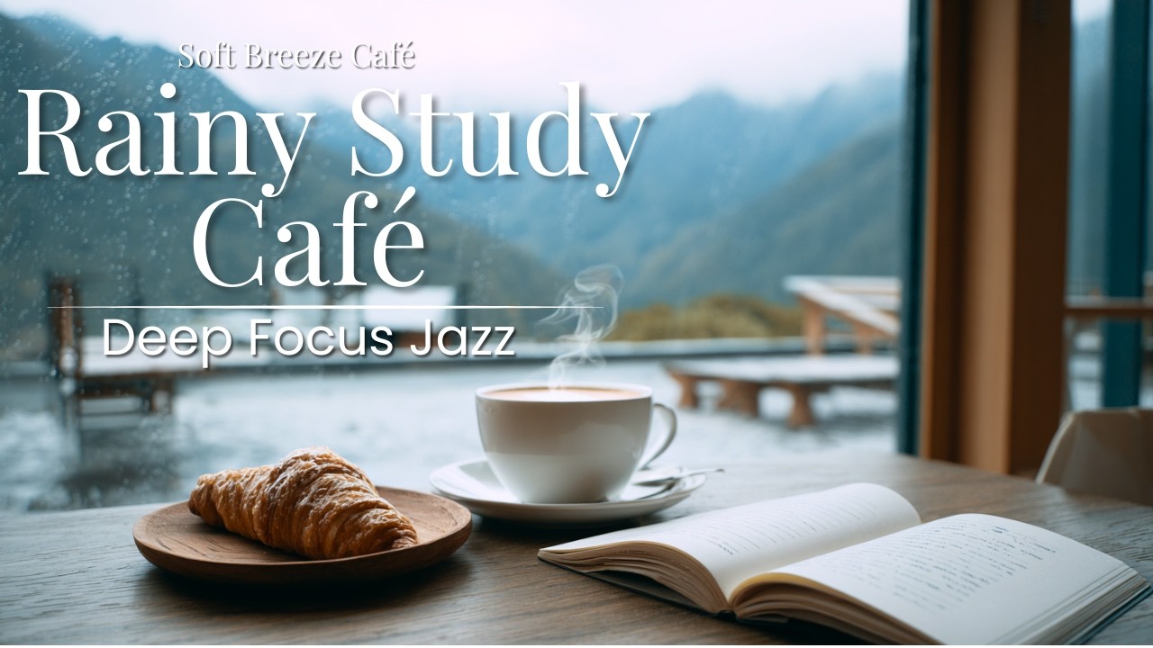Rainy Mountain Study Café ☕ Deep Focus Jazz & Rain Sounds (60 Minutes)