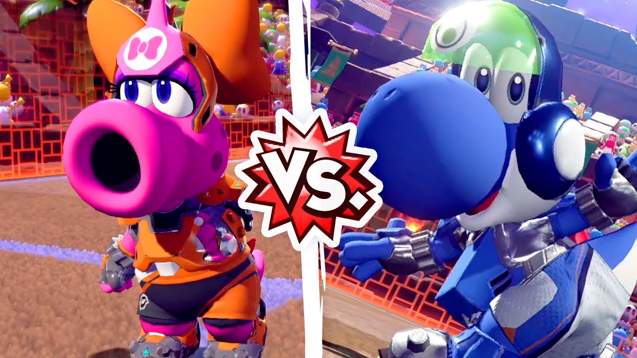 Mario Strikers Battle League - Shellfish Birdo Vs. Muscle Yoshi