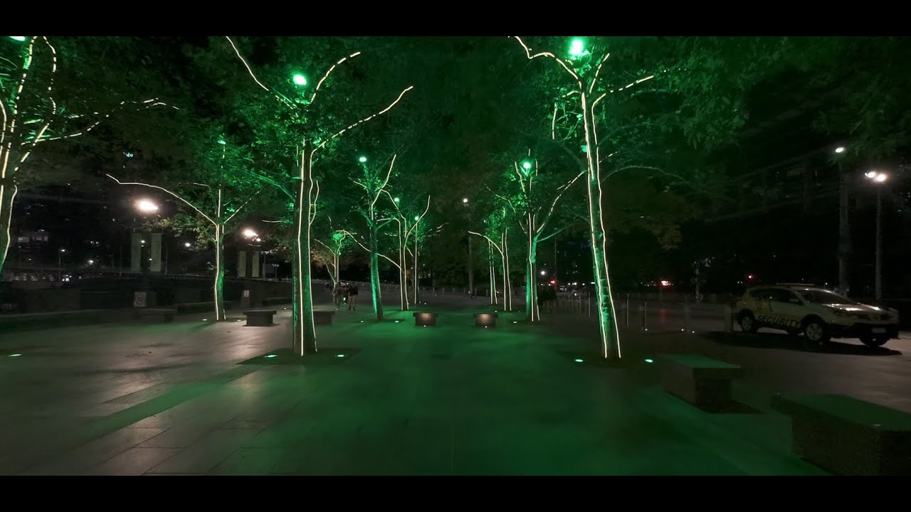 Melbourne, Australia Night Time Walking Tour POV CBD City