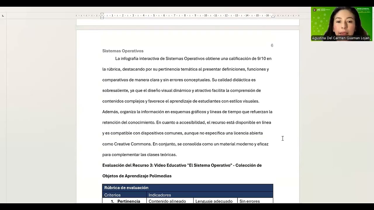 VIDEO EXPLICATIVO SOBRE LA EVALUACIÓN DE RECURSOS EDUCATIVOS ABIERTOS