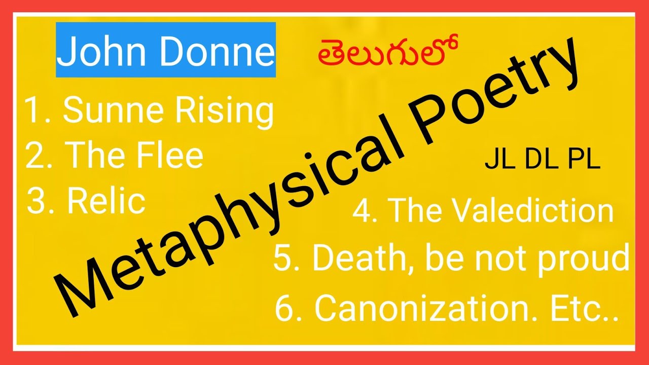 Metaphysical poetry & Poets in Telugu I John Donne
