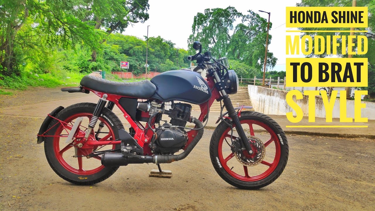 Honda Shine extremely Modified to Brat Style... Nagpur