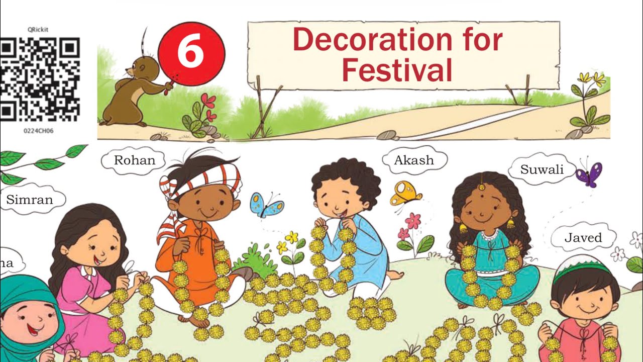 Class 2 , chapter 6  joyful maths Decoration for festival question solution with explanation part 2