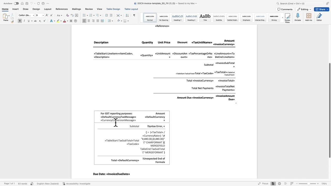 Displaying Exchange Rate and Local Currency Amount in Xero Custom.docx template