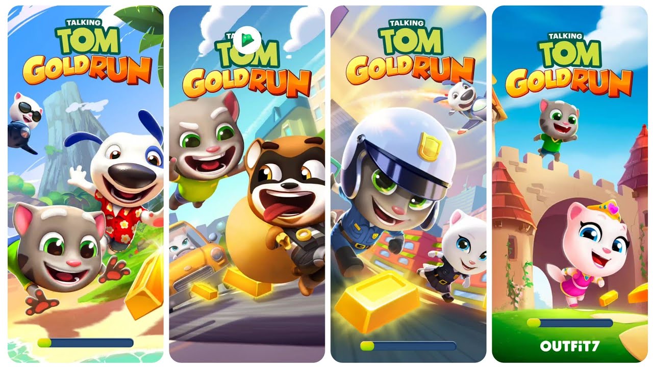 Talking Tom Gold Run Ancient World Update vs Las Vegas Update vs Cops Update vs Catch The Raccoon