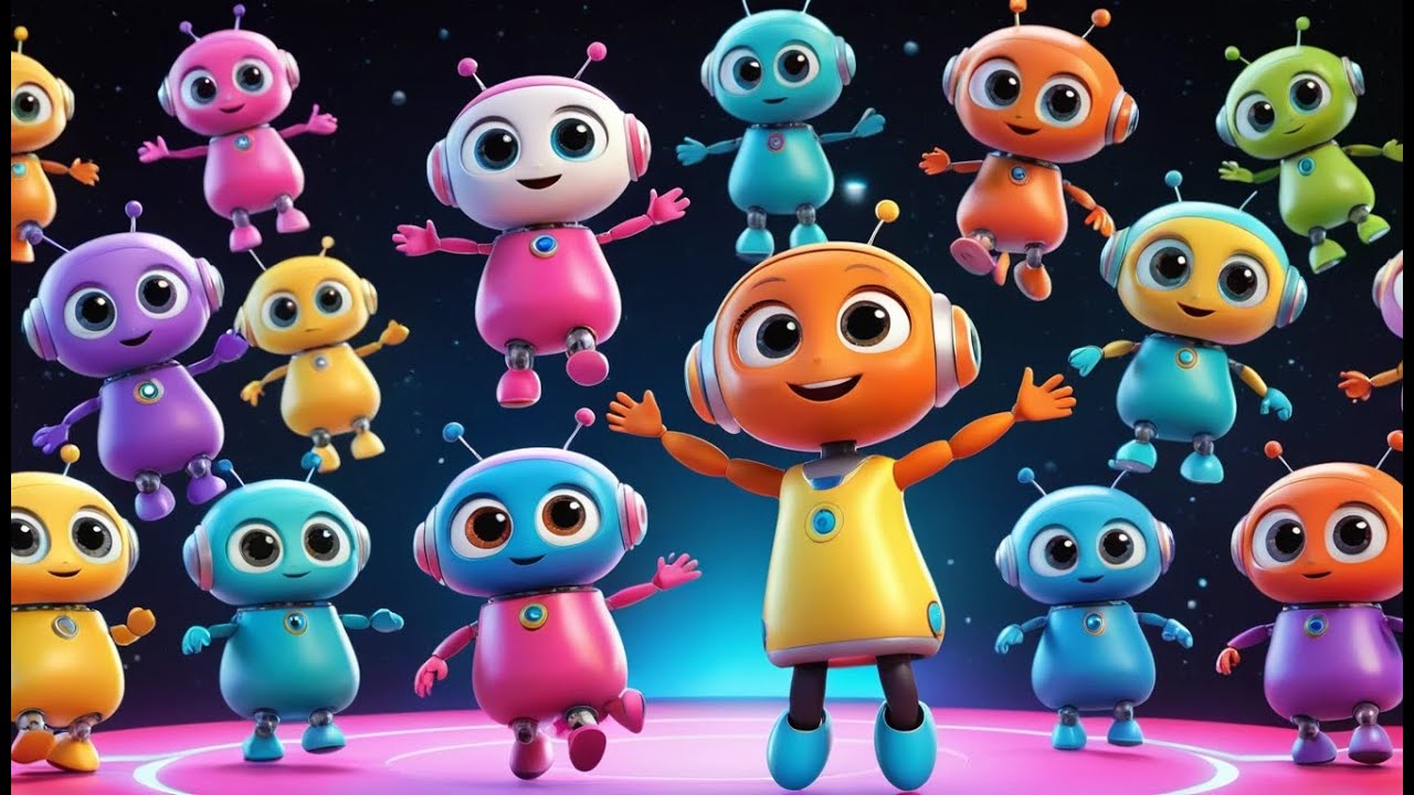 Eight Little Robots Dancing Around | Fun Counting Song for Kids | Silly Robot Adventure Rhyme
