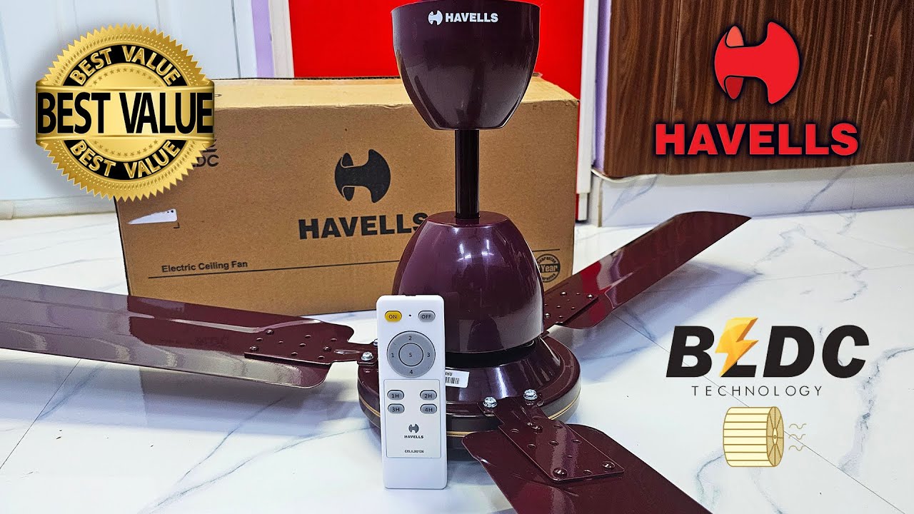 Havells Glaze BLDC Motor Ceiling Fan Unboxing And Installation