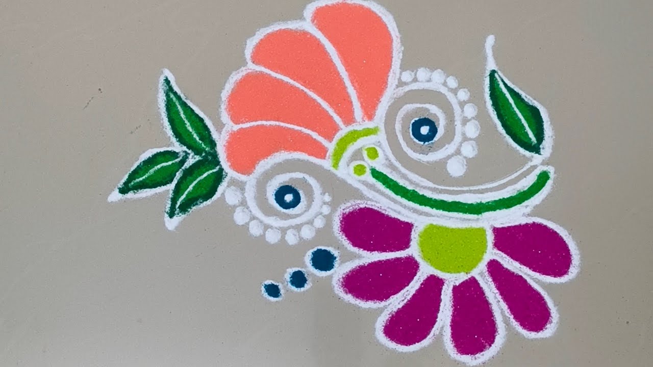 4 Easy Rangoli Designs at Home |#rangoli #indianart #indianrangole 