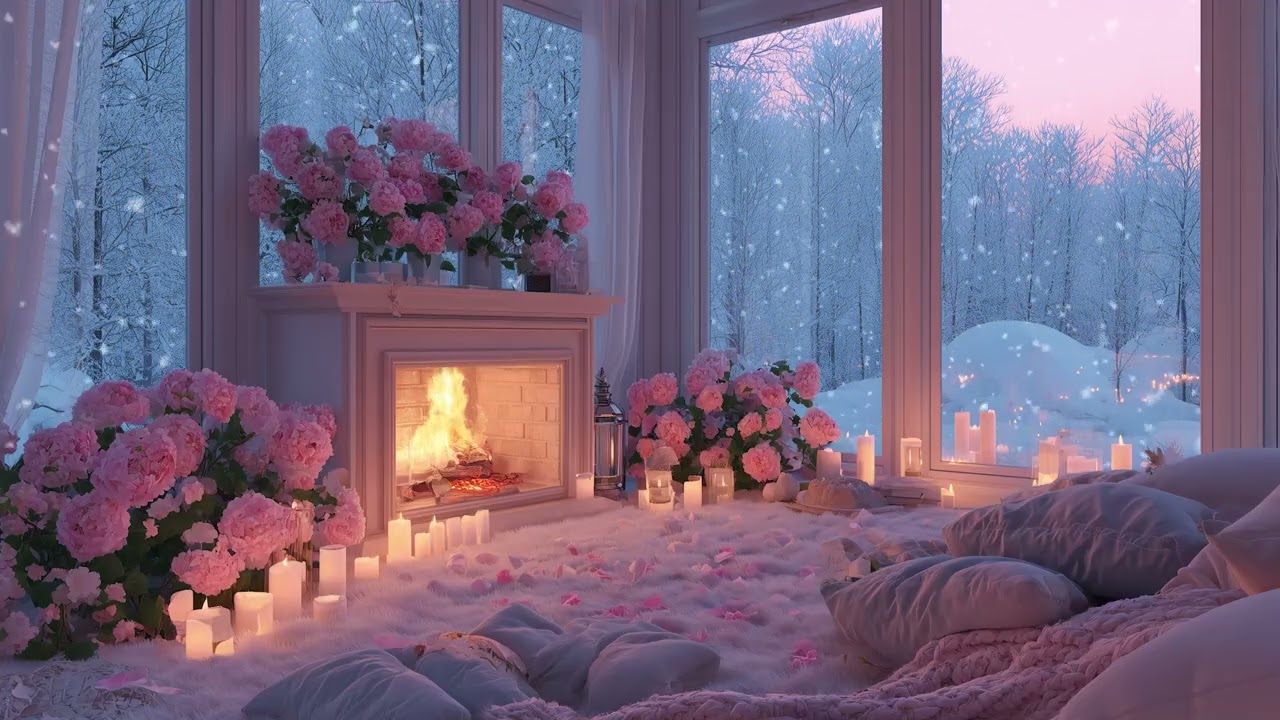 Cozy Christmas Ambience | Fireplace Warmth & Soft Piano