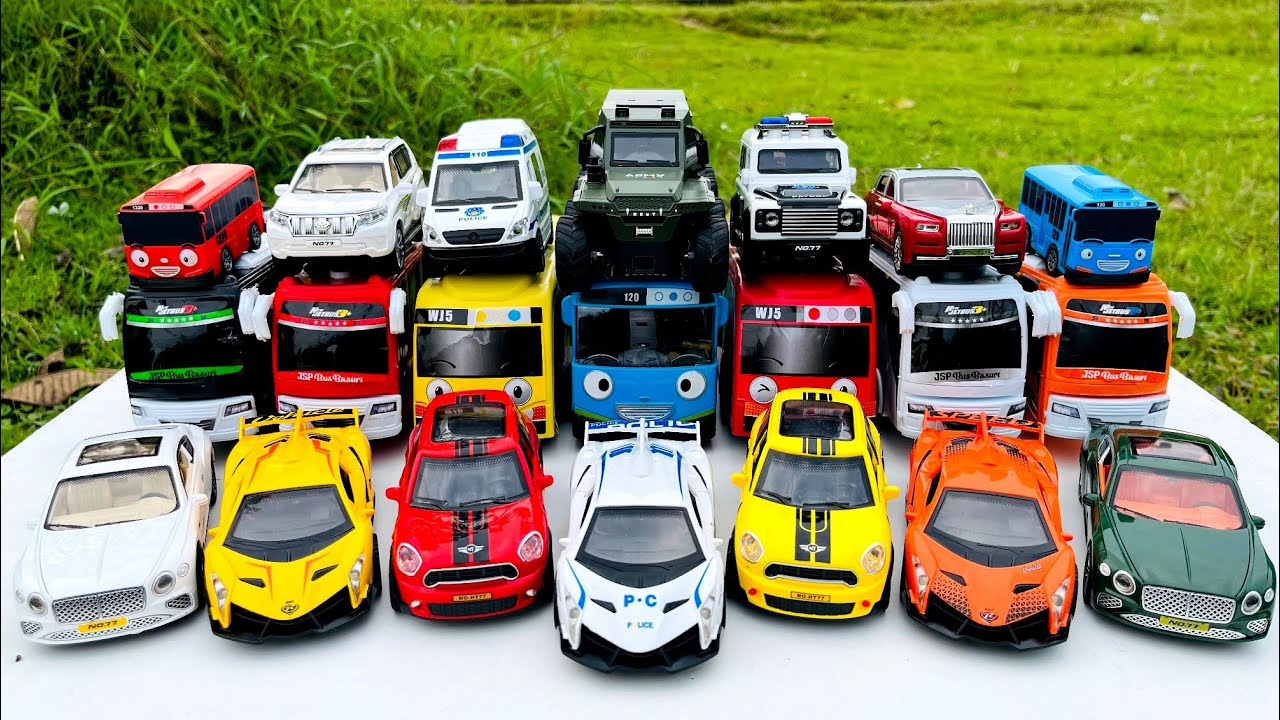 Mobil Mobilan Bus Tayo, Lamborghini, Jeep, Mcqueen, Mobil Polisi, Mobil Balap, Mobil Truk Oleng #224