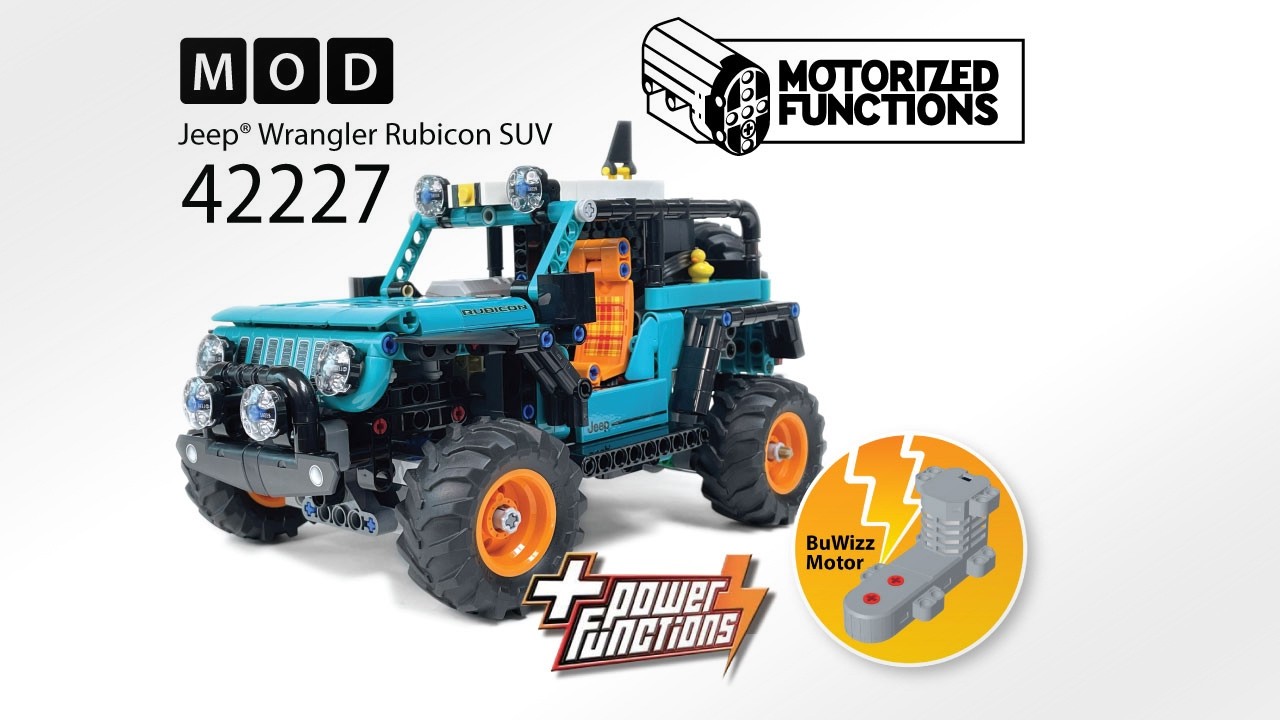 Motorized LEGO&reg; Technic&trade; 42227 Jeep&reg; Wrangler Rubicon SUV RC MOD for Power Function & BuWizz Mortors