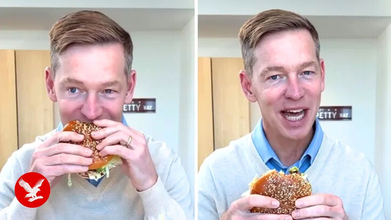 McDonald's CEO eats Arch burger in cringe-worthy video