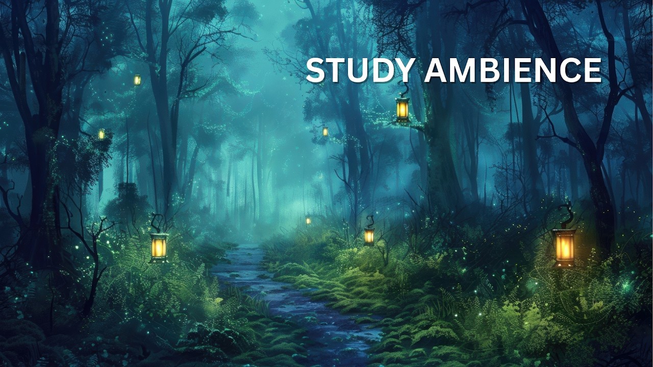Reading & Focus Forest Music — Lantern Lit Enchanted Woods at Night