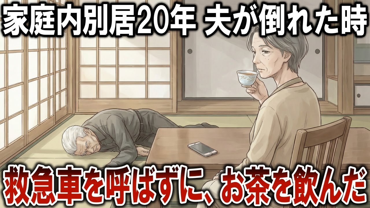 【夫への復讐】家庭内別居20年。夫が倒れたその瞬間、私は救急車を呼ばずにゆっくりとお茶を飲んだ。鬼のような妻の告白【シニア・朗読・夫・復讐劇】