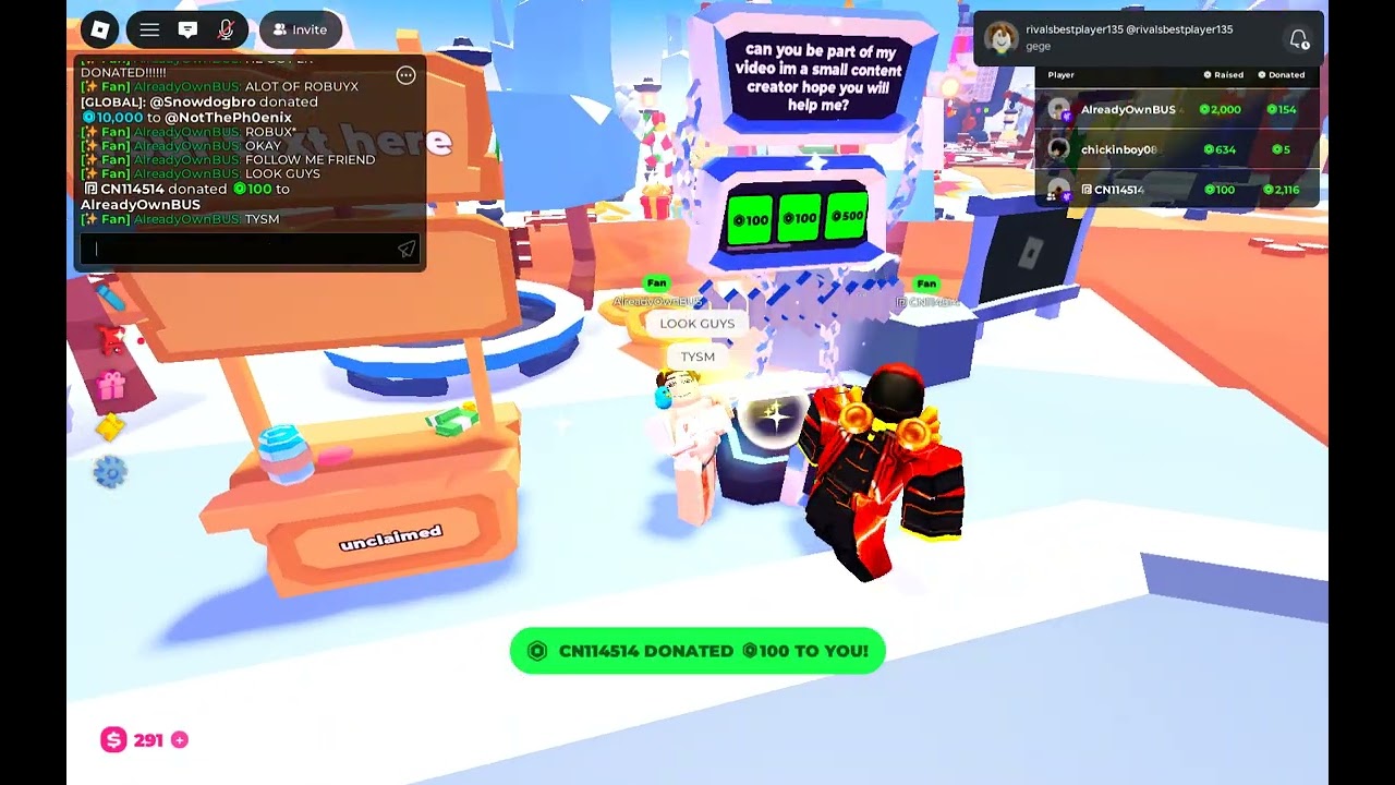 ME AND MY FRIEND GOT DONATED 100 EACH TYSM CN1