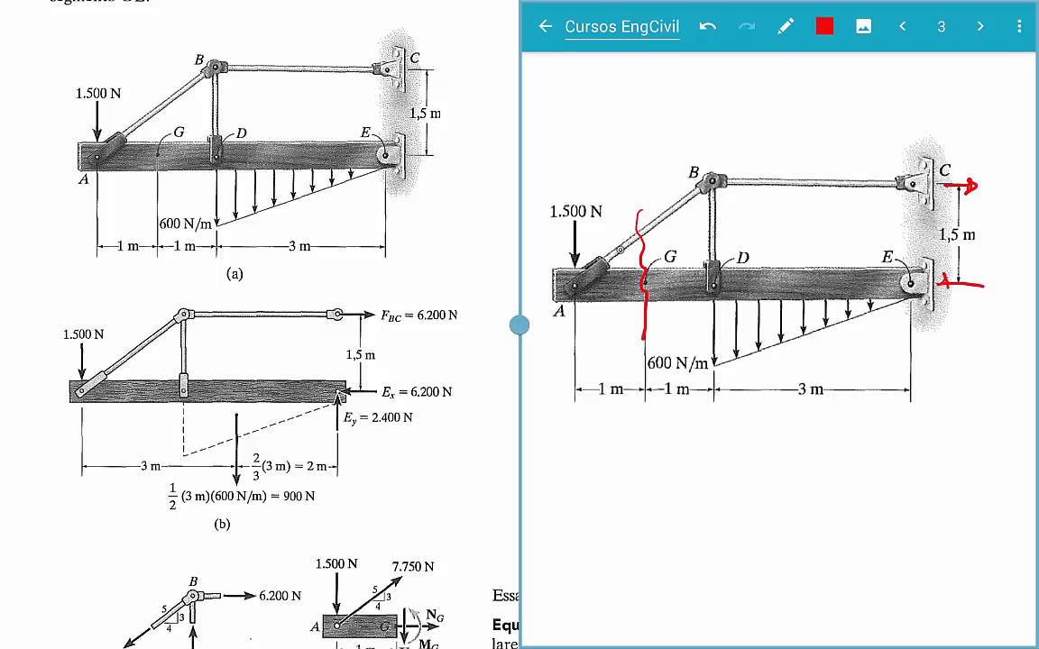 Tensão - Exemplos: 1.1, 1.2, 1.3, 1.4 e 1.5 - (Hibbeler 7 Edição)