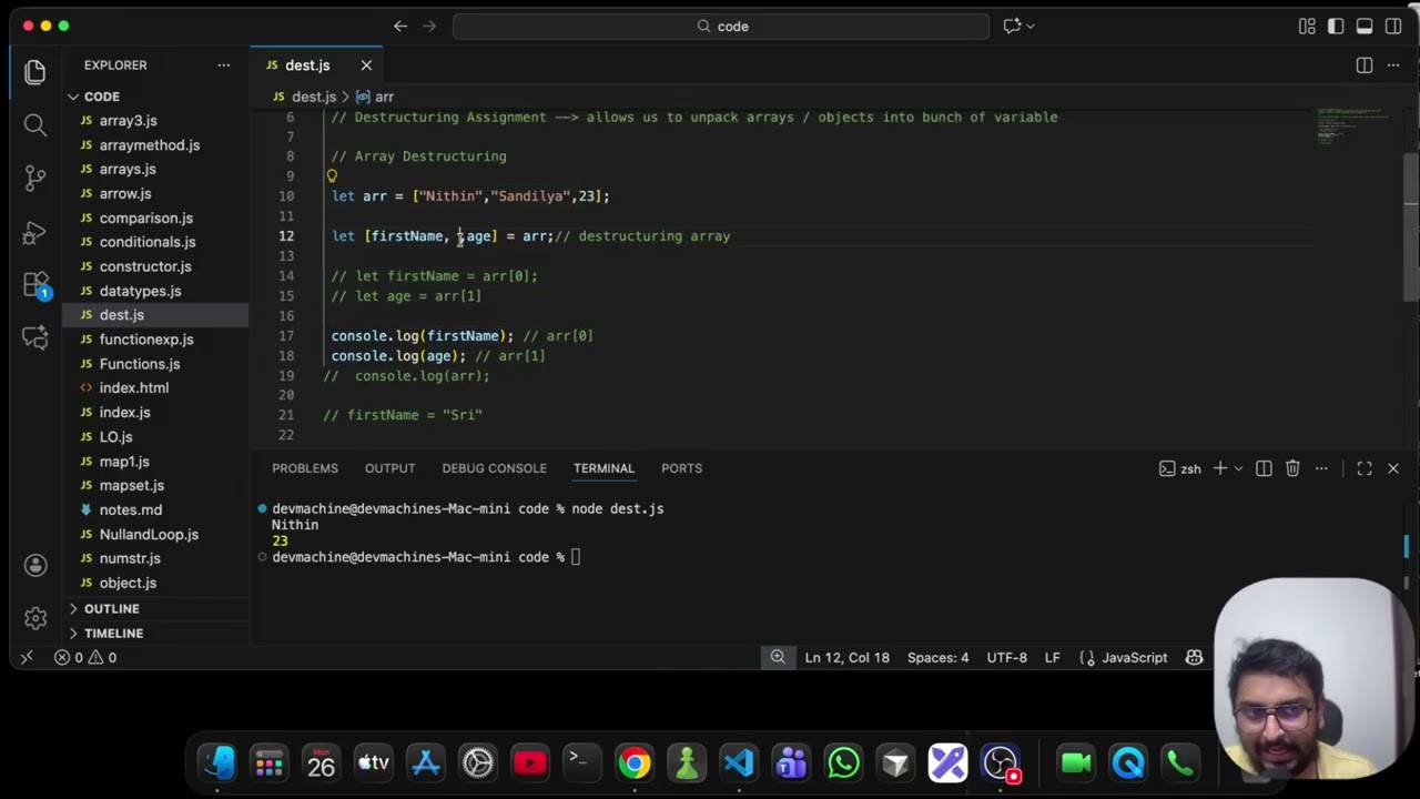 20  Destructuring , Date
