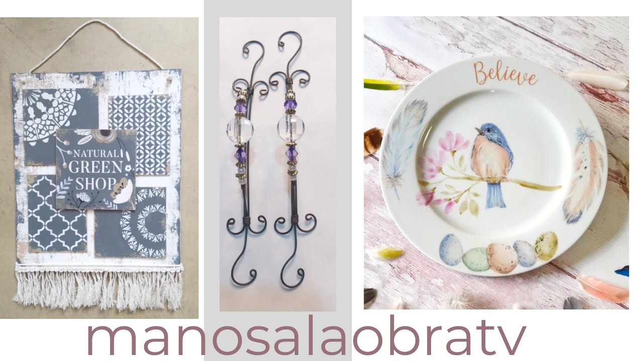 ManosalaObraTv 2021 Programa 21 Cartel de Madera Frases -  Pintar  Porcelana  - Manijas de Alambre