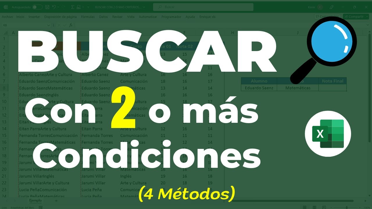 🔍BUSCAR con 2 o mas criterios de búsqueda (BuscarV, Indice, BuscarX, BdExtraer)