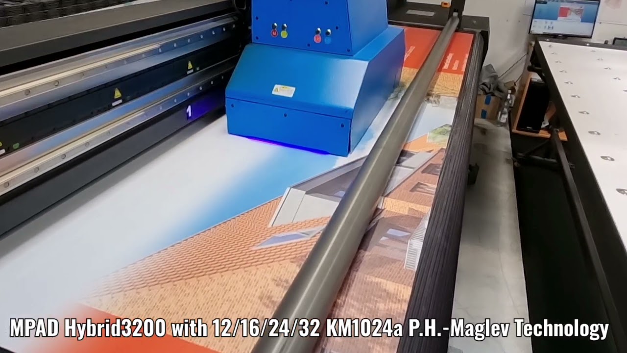 MPAD Hybrid 3200 UV printer with 3 rows of12 KM1024a  P.H.