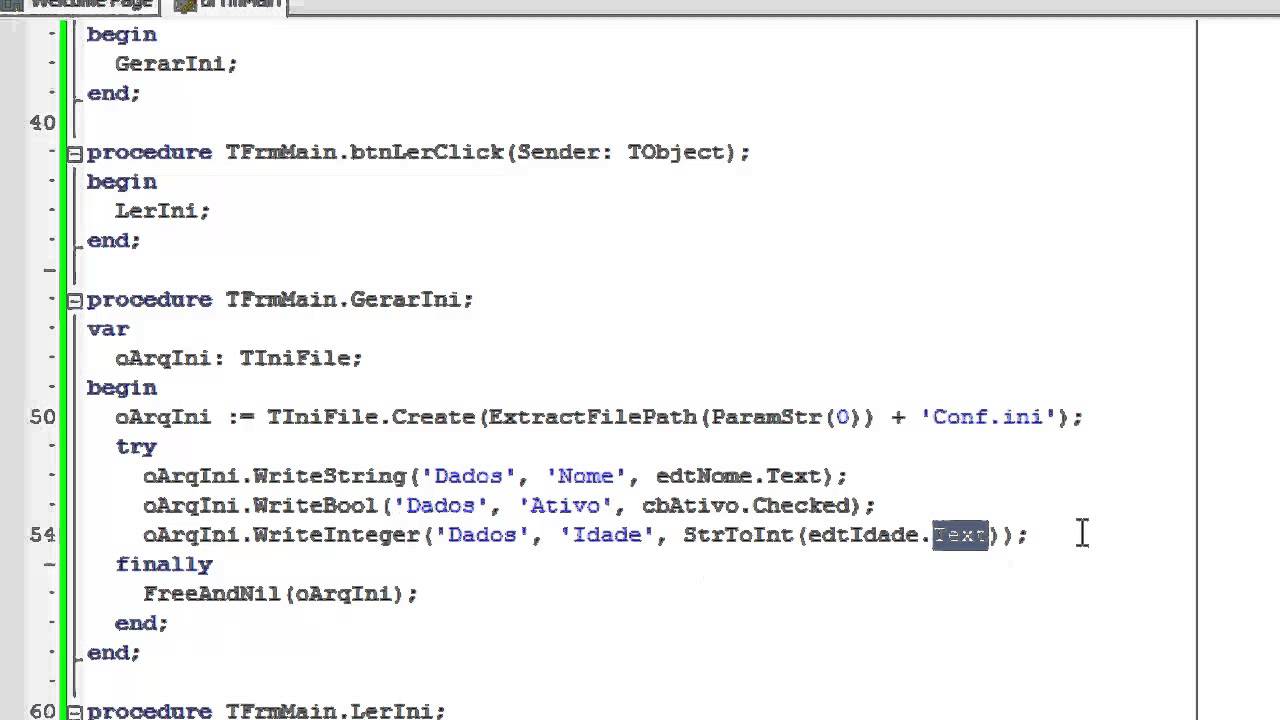 Trabalhando com arquivo INI no Delphi