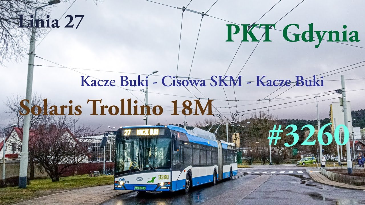 Linia 27 Gdynia Kacze Buki - Cisowa SKM - Kacze Buki Solaris Trollino 18M #3260