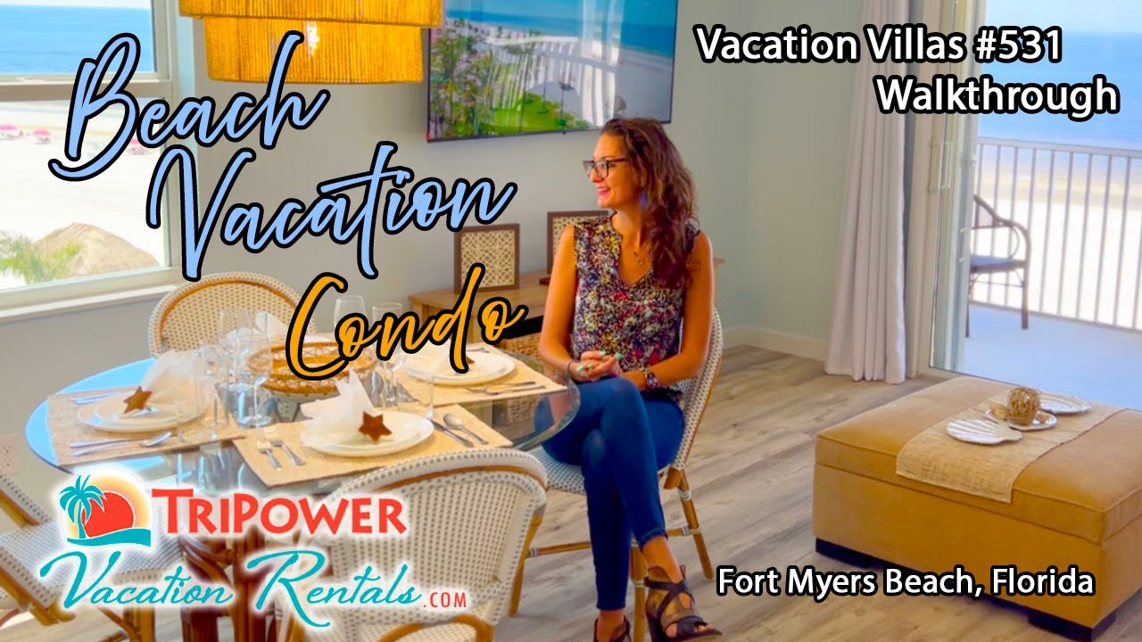 Vacation Villas #531 Beach Condo Tour Fort Myers Beach Florida Getaway Island Travel Ocean View