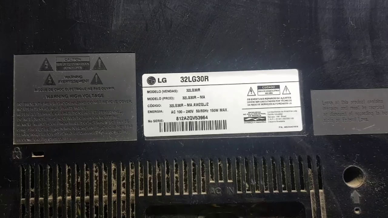 TV LG 32LG30R DESLIGANDO AO MUDAR CANAL OU ENTRADA
