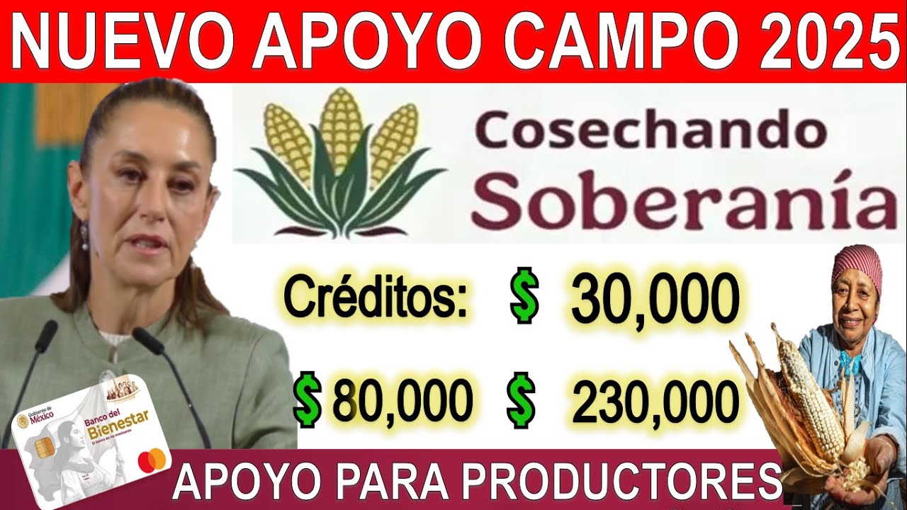 Apoyo Productores del Campo 📢COSECHANDO SOBERANIA Créditos 💲30mil 💲80mil 💲1,300,000 Claudia Avisa