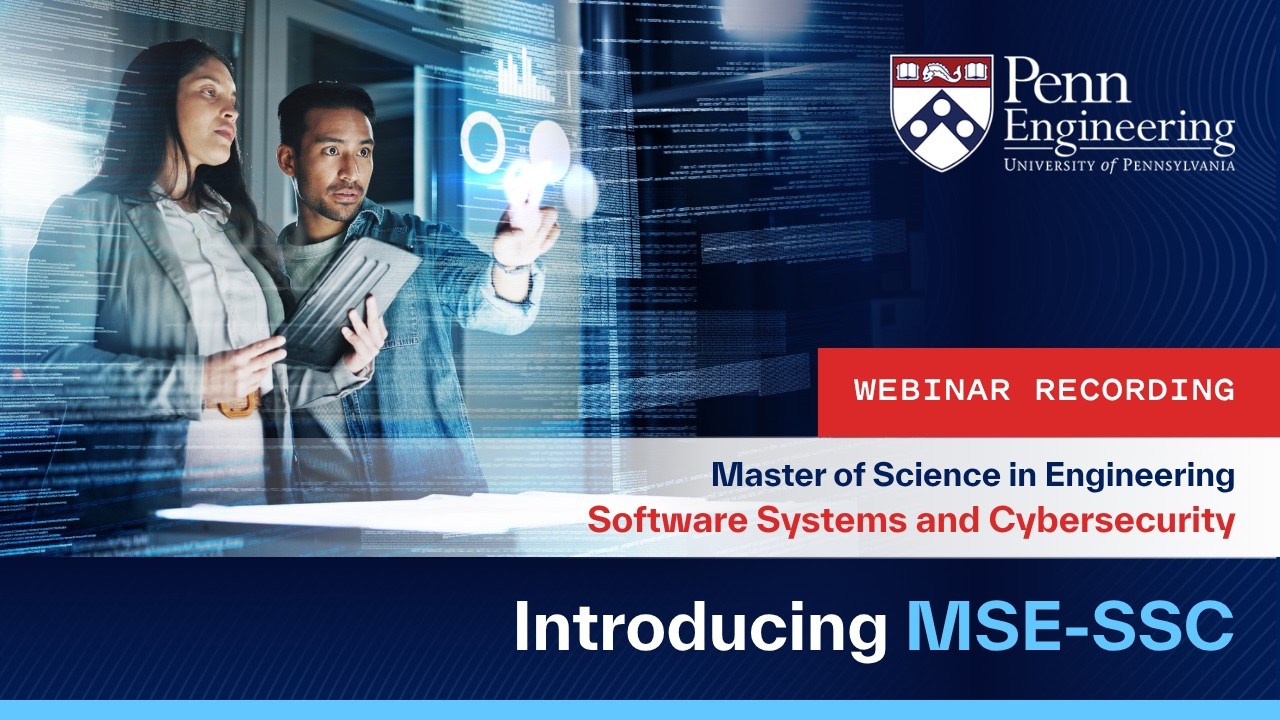 March 18, 2026 - Admissions Webinar - Introducing MSE-SSC Online (w/ Program Director Michael Hicks)