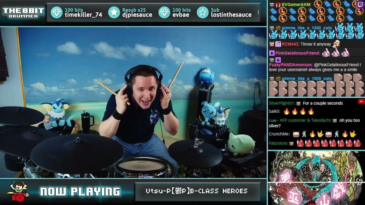 The8BitDrummer plays 鬱P/Utsu-P - B-CLASS HEROES feat. 初音ミク