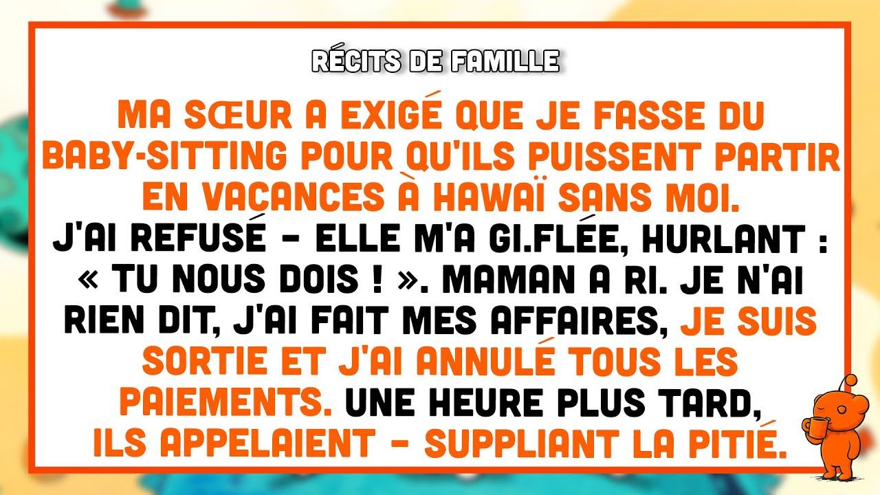 Ma sœur a exigé que je garde ses enfants pour Hawaï, j’ai refusé — elle m’a gi.flée.