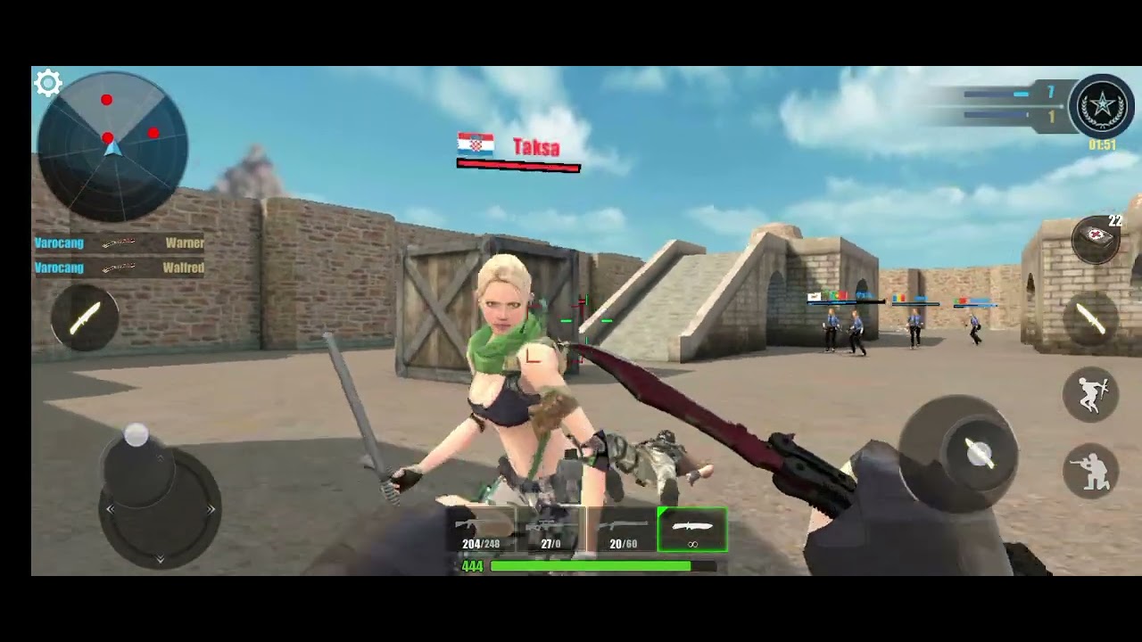 Perang lawan zombie + perkelahian counter strike gun commando