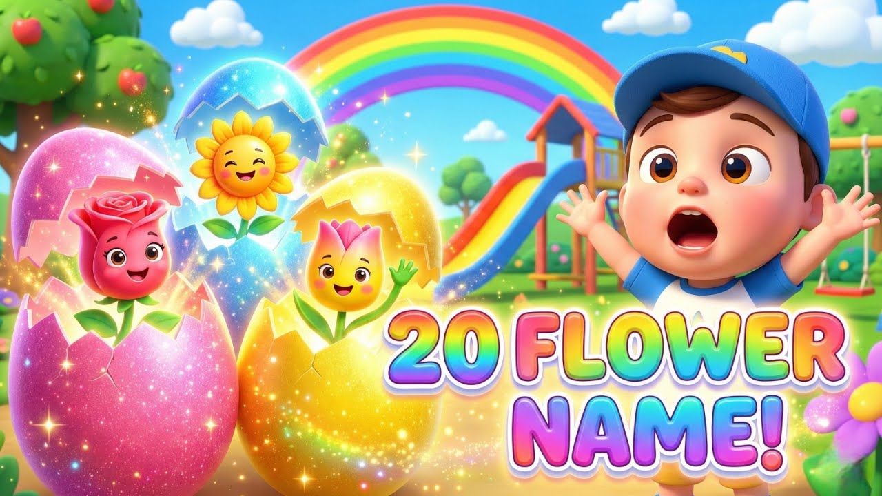 20 Flowers Name | Colorful Flower Eggs Cracking Open!  Fun Kids Video |@SMoonTv123 