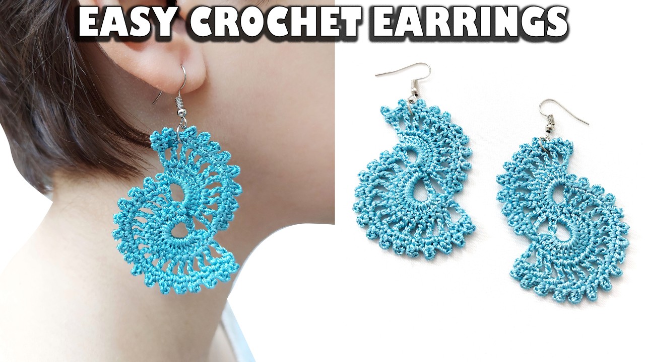 Easy Crochet Earrings Tutorial For Absolute Beginners (+ENG SUB)